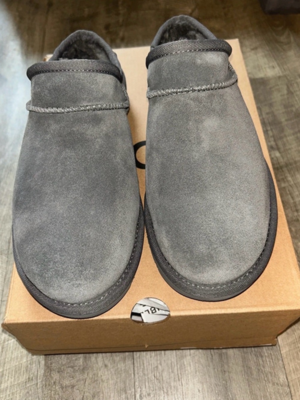 UGG Women's Grey Suede Slip-On Mules
